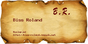 Biss Roland névjegykártya